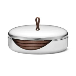 Clearance Georg Jensen Sky coaster 4-pack, t leather Brown