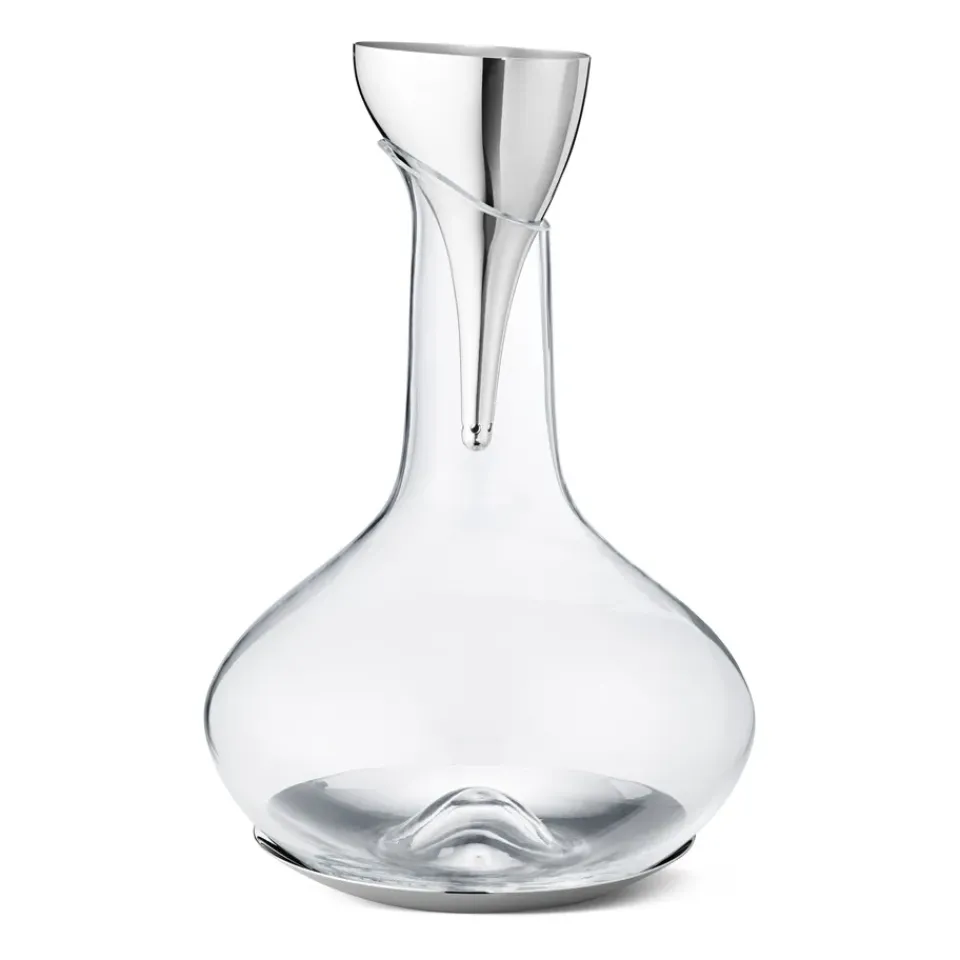 Wine & Barware|Wine Carafes & Decanters^Georg Jensen Sky decanter with filter, Stainless steel Silver-coloured