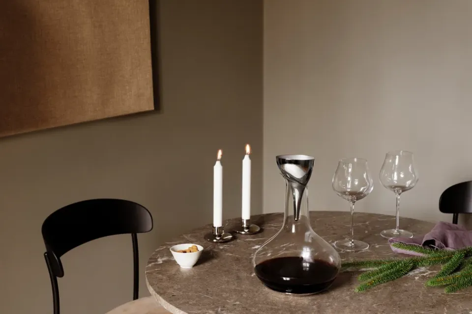 Wine & Barware|Wine Carafes & Decanters^Georg Jensen Sky decanter with filter, Stainless steel Silver-coloured