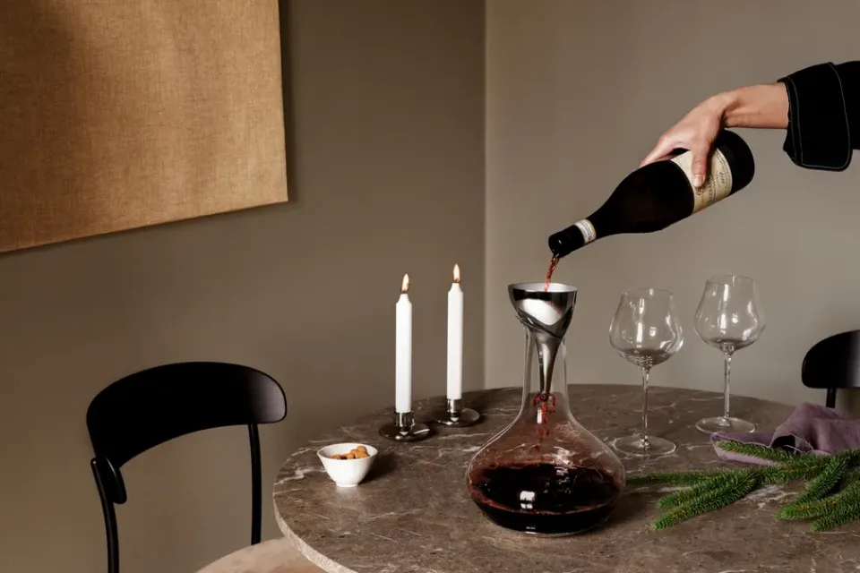 Wine & Barware|Wine Carafes & Decanters^Georg Jensen Sky decanter with filter, Stainless steel Silver-coloured