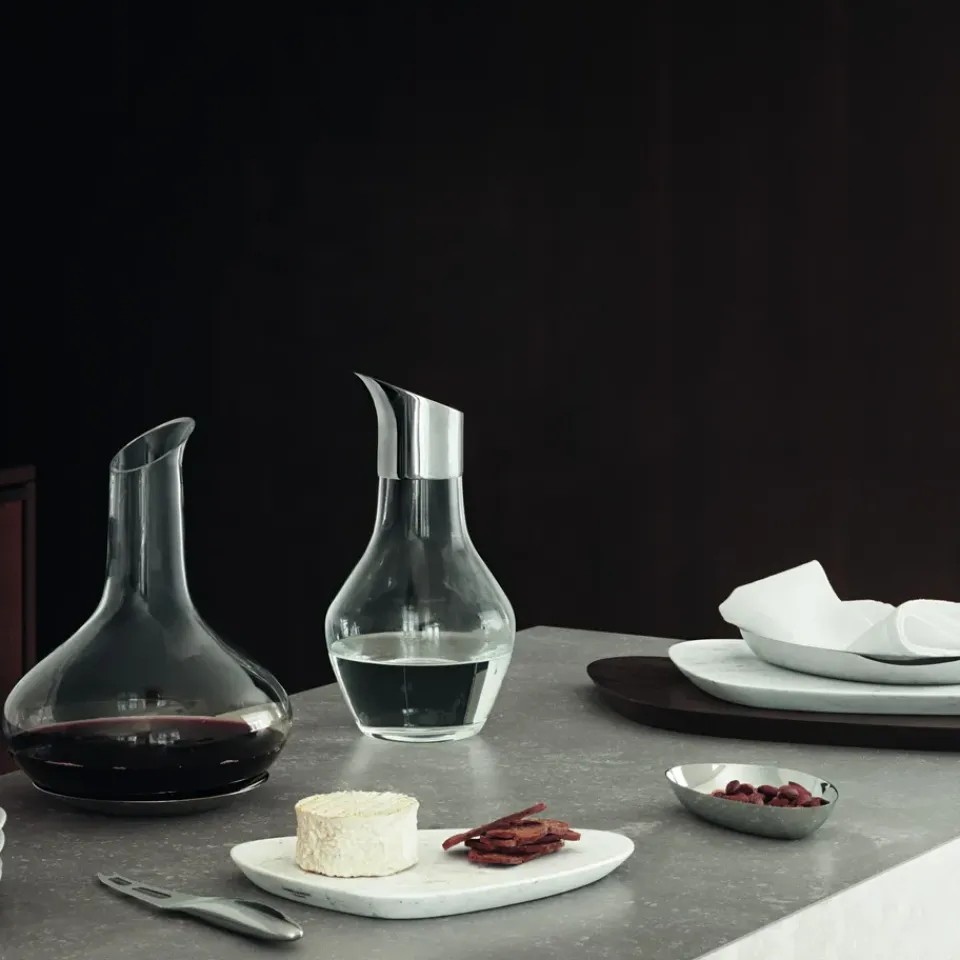 Georg Jensen Sky wine carafe with saucer, 0.75 l Transparent