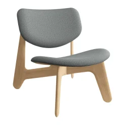 Armchairs & Footstools|Chairs^Tom Dixon Slab lounge chair upholstered seat, Natural brushed oak-Hallingdal 0130 mid Grey