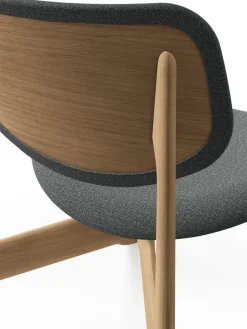 Armchairs & Footstools|Chairs^Tom Dixon Slab lounge chair upholstered seat, Natural brushed oak-Hallingdal 0130 mid Grey