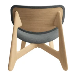 Armchairs & Footstools|Chairs^Tom Dixon Slab lounge chair upholstered seat, Natural brushed oak-Hallingdal 0130 mid Grey