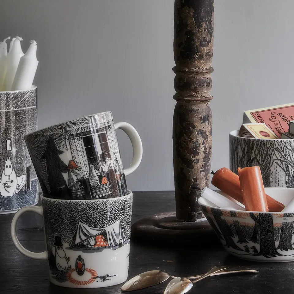 Moomin Mugs^Moomin Arabia Sleep tight Moomin mug, 30 cl GreyBlack