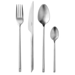 Online Broste Copenhagen Sletten cutlery set 16 pcs, matt stainless steel GreySilver-coloured