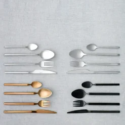 Online Broste Copenhagen Sletten cutlery set 16 pcs, matt stainless steel GreySilver-coloured