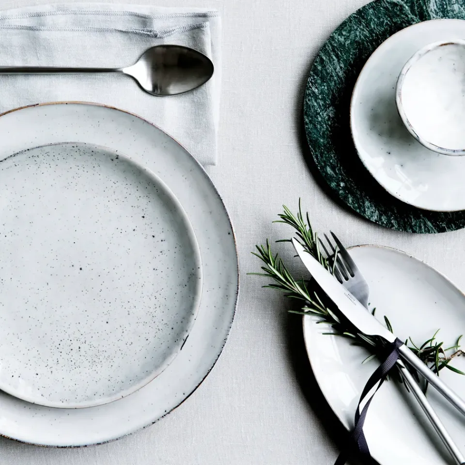 Online Broste Copenhagen Sletten cutlery set 16 pcs, matt stainless steel GreySilver-coloured