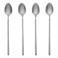 Tea & Coffee Spoons^Broste Copenhagen Sletten spoon long 4-pack, Full satin forged Silver-coloured