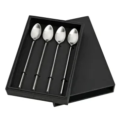Tea & Coffee Spoons^Broste Copenhagen Sletten spoon long 4-pack, Full satin forged Silver-coloured