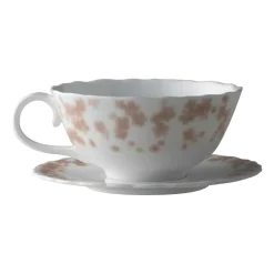 Hot Wik & Walsøe Slåpeblom teacup and saucer 30 cl, Pink White