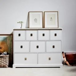 Outlet Mavis Smögen chest of drawers, , 9 drawers, chrome White