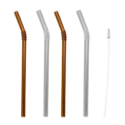 Wine & Barware^Byon Smile straws 4-pack, Clear-brown Multi