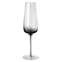 Champagne Glasses^Broste Copenhagen Smoke champagne glass, 20 cl GreyTransparentBlack
