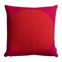 Discount Røros Tweed Åsmund bold cushion 50x50 cm, Red-turquoise TurquoiseRed