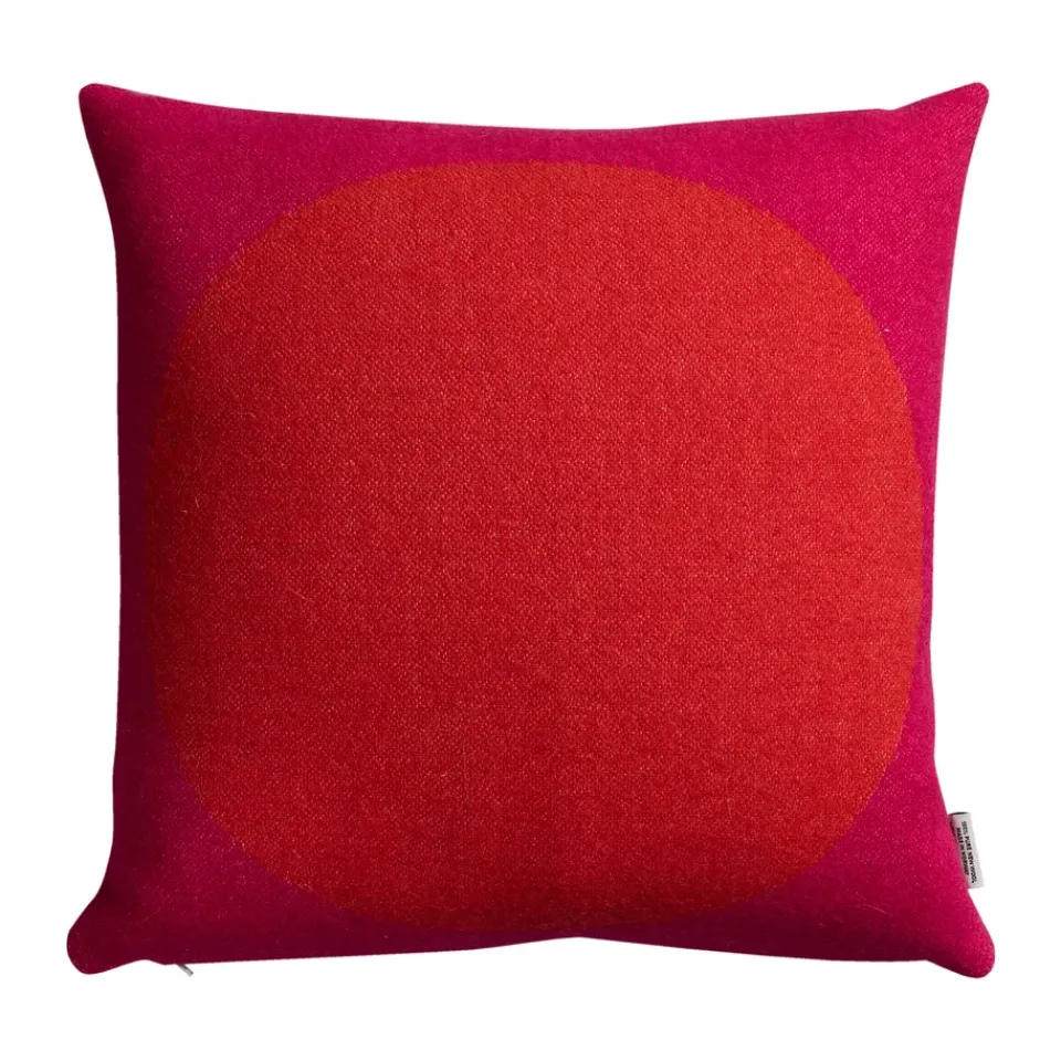 Discount Røros Tweed Åsmund bold cushion 50x50 cm, Red-turquoise TurquoiseRed