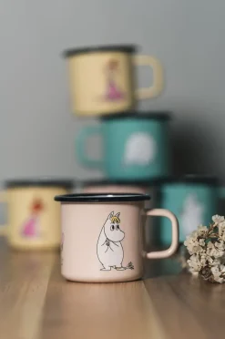 New Muurla Snorkmaiden Retro enamel mug 37 cl, Beige BeigeMulti