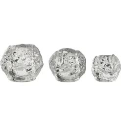 Tea Light Holders, Lanterns & Candle Dishes^Kosta Boda Snowball candle holder 3-pack, 3-pack Transparent