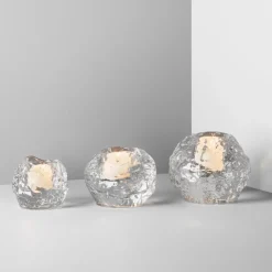 Tea Light Holders, Lanterns & Candle Dishes^Kosta Boda Snowball candle holder 3-pack, 3-pack Transparent