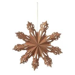 Clearance Broste Copenhagen Snowflake Christmas decoration Indian tan, Ø30 cm Brown