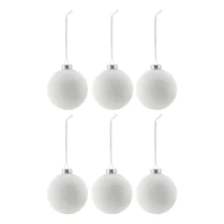 Christmas Decorations^Scandi Living Snowing baubles 6-pack, White
