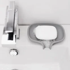 Soap Dispensers & Dishes^Bosign Soap dish with drainage spout silicone, Grey
