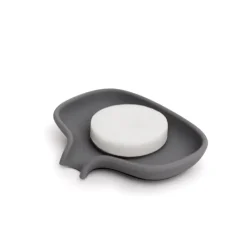 Soap Dispensers & Dishes^Bosign Soap dish with drainage spout silicone, Grafite Grey