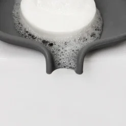 Soap Dispensers & Dishes^Bosign Soap dish with drainage spout silicone, Grafite Grey