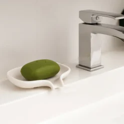 Bosign Soap dish with drainage spout silicone, White