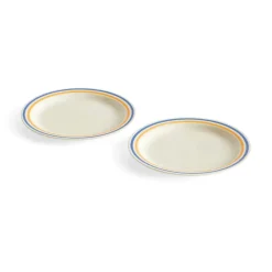 Best HAY Sobremesa plate Ø24.5 cm 2-pack, Blue-yellow BlueYellow