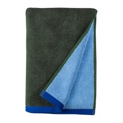 Bath Sheets^Mette Ditmer Soft bath towel 70x133 cm, Dark olive-light blue Green