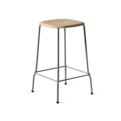 Bar Stools^HAY Soft Edge 30 Low bar stool, Soft , chrome frame Grey