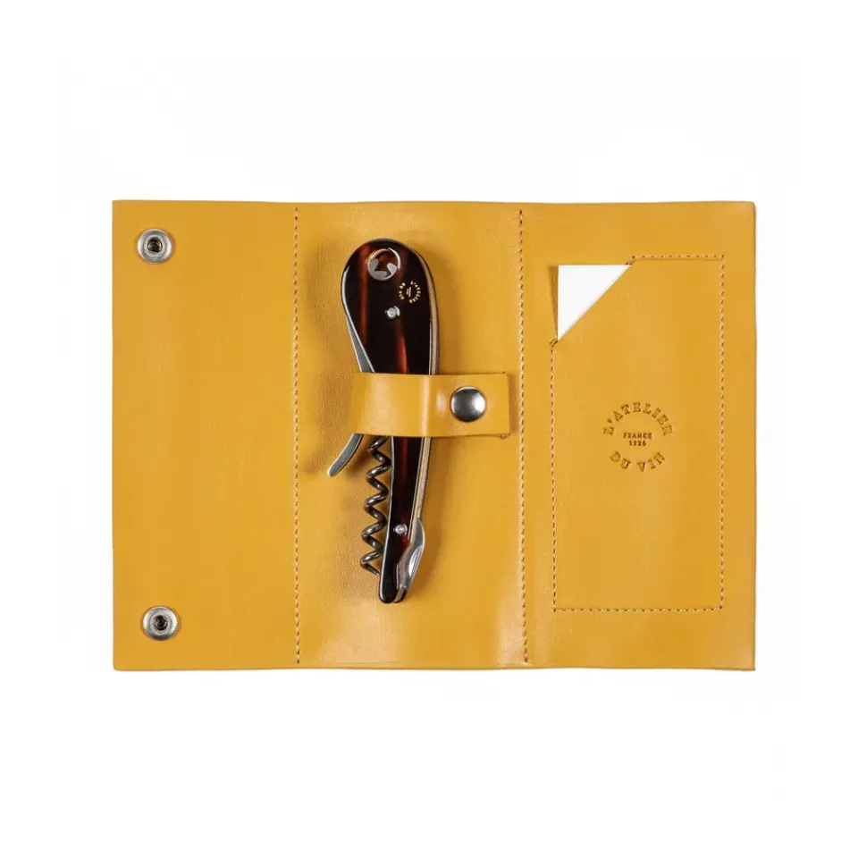 Hot L'Atelier du Vin Soft machine nomad corkscrew leather case, 2 pieces YellowSilver-coloured
