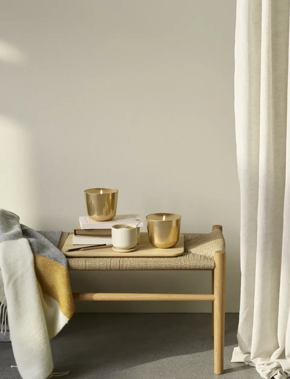 Hot Stelton Solis oil lamp Ø11.5 cm, Brass Gold-coloured