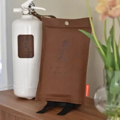 Fire Blankets & Fire Extinguishers^Solstickan Design Solstickan fire blanket leather 120x120 cm, Dark leather BrownBlack