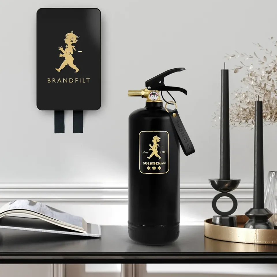 Fire Blankets & Fire Extinguishers^Solstickan Design Solstickan fire blanket 16x2.7x25 cm, Black-gold BlackGold-coloured