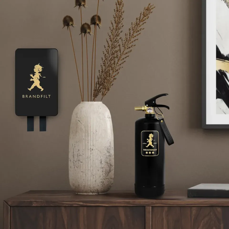 Fire Blankets & Fire Extinguishers^Solstickan Design Solstickan fire blanket 16x2.7x25 cm, Black-gold BlackGold-coloured
