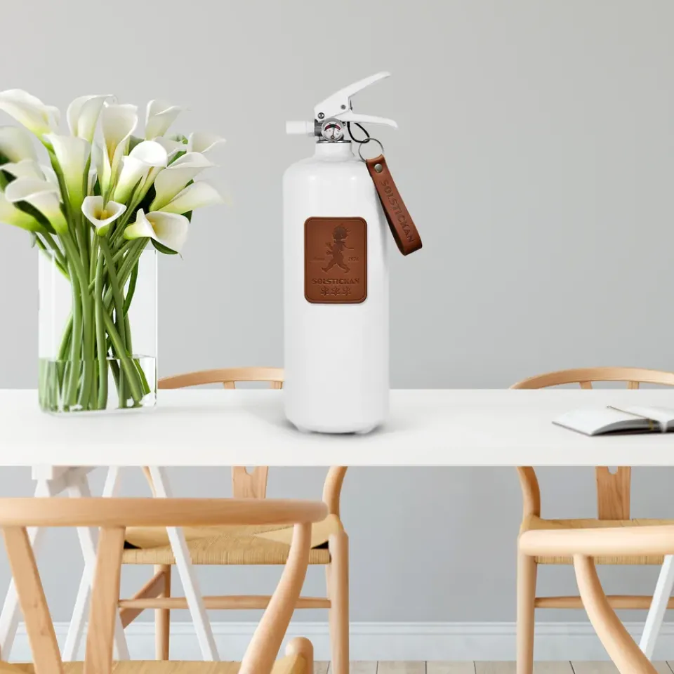Fire Blankets & Fire Extinguishers^Solstickan Design Solstickan fire extinguisher 2 kg, Dark brown leather WhiteBrown