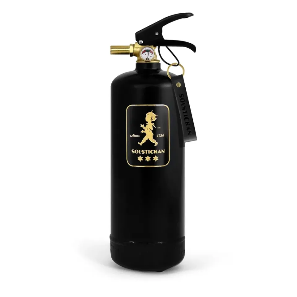 Fire Blankets & Fire Extinguishers^Solstickan Design Solstickan fire extinguisher 2 kg, Black-gold BlackGold-coloured