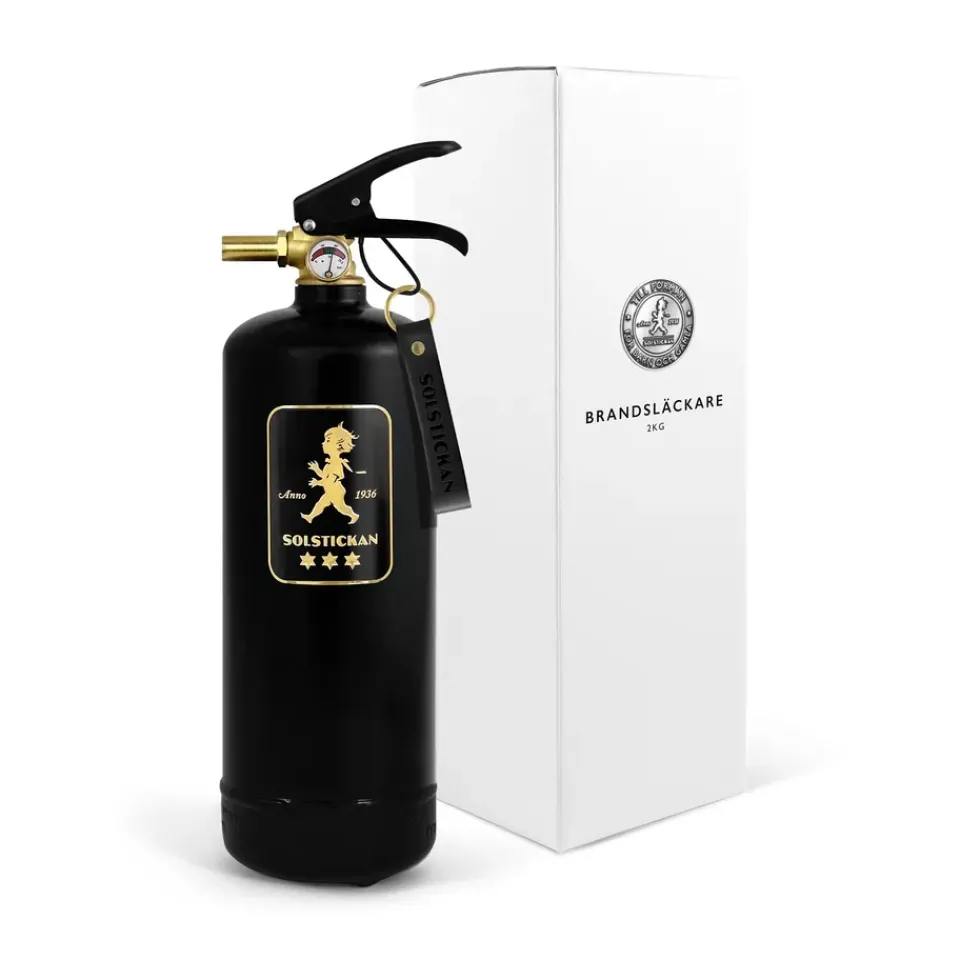 Fire Blankets & Fire Extinguishers^Solstickan Design Solstickan fire extinguisher 2 kg, Black-gold BlackGold-coloured