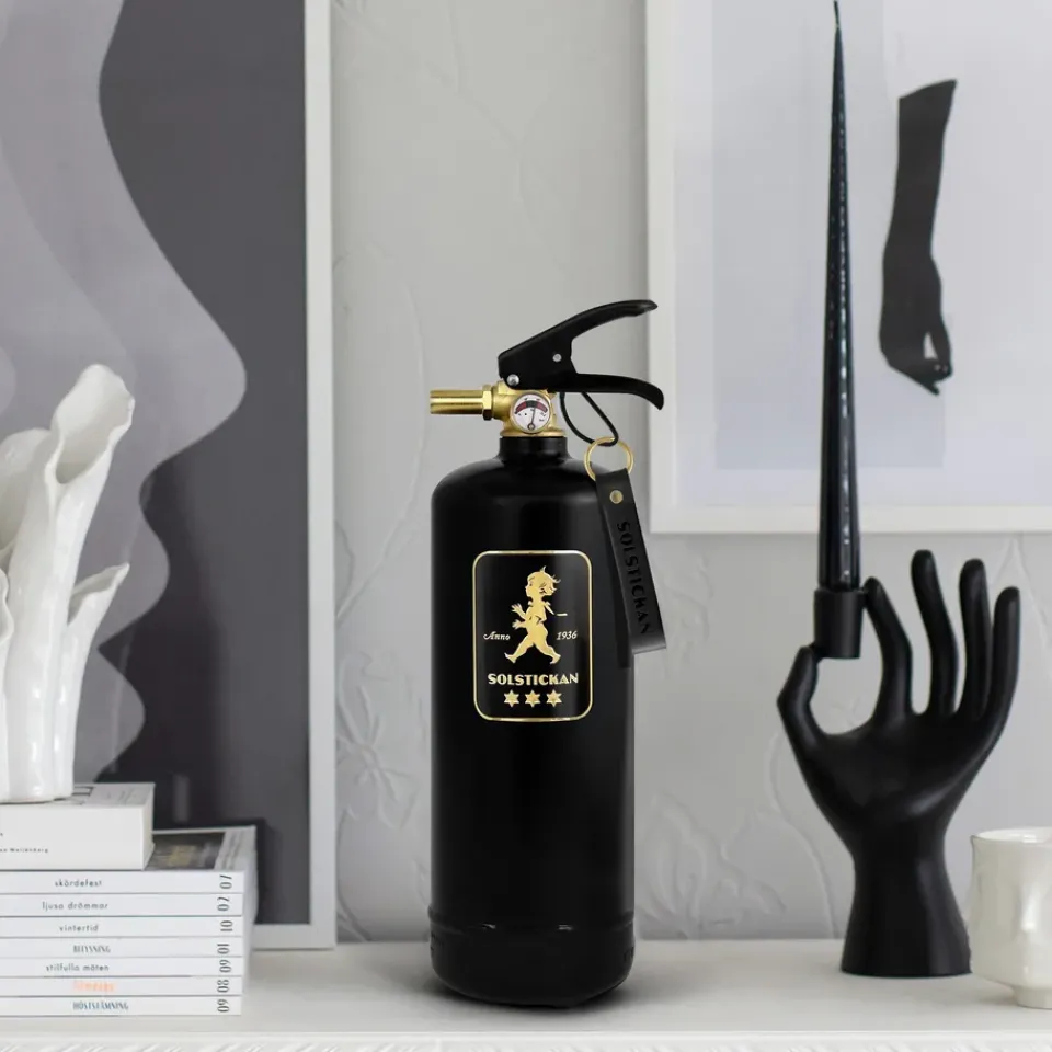 Fire Blankets & Fire Extinguishers^Solstickan Design Solstickan fire extinguisher 2 kg, Black-gold BlackGold-coloured