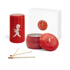 Hot Solstickan Design Solstickan gift box scented candles + matchstick tube, -scented candle cinnamon & orange Red
