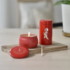 Hot Solstickan Design Solstickan gift box scented candles + matchstick tube, -scented candle cinnamon & orange Red