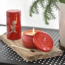 Hot Solstickan Design Solstickan gift box scented candles + matchstick tube, -scented candle cinnamon & orange Red