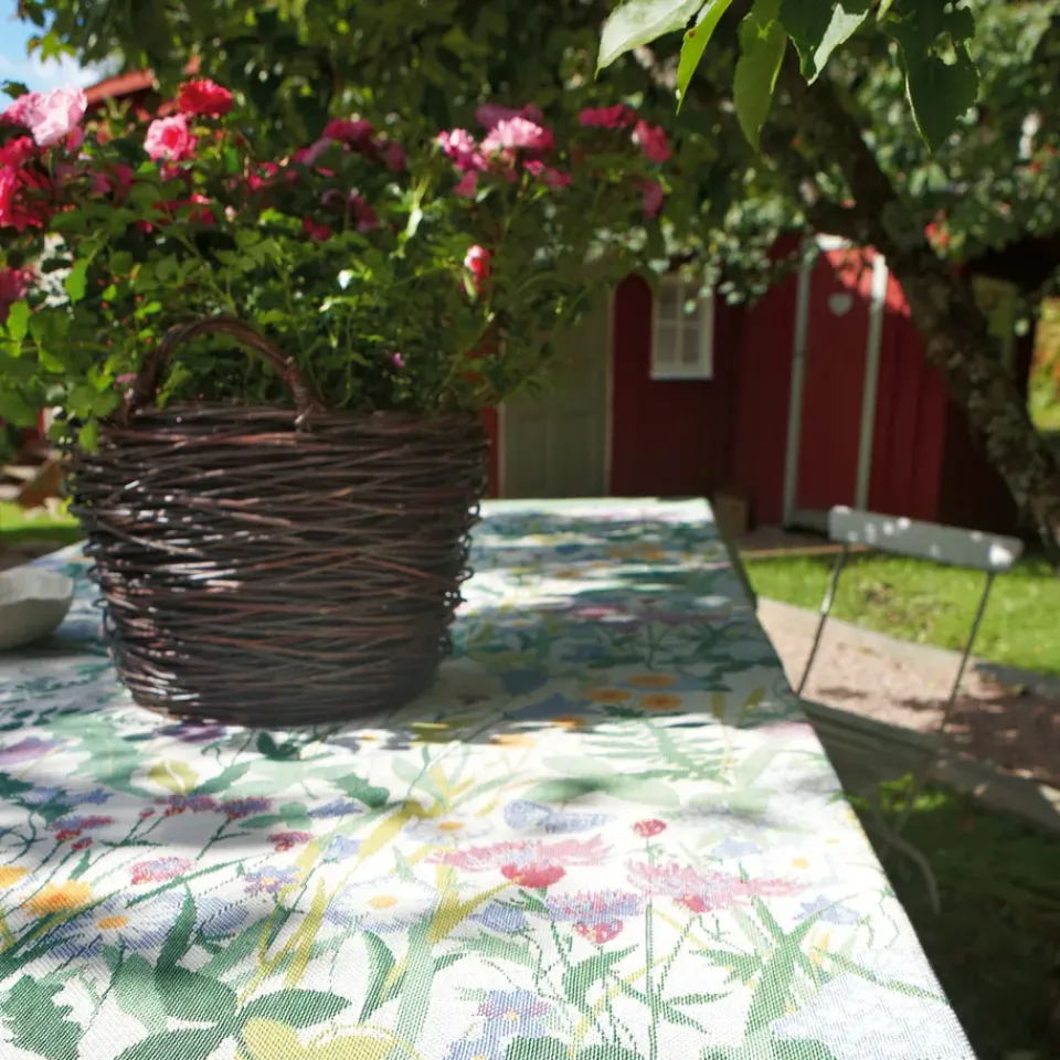 Table Runners^Ekelund Linneväveri Sommartid table runner, 35x140 cm BlueGreenYellowMultiPink