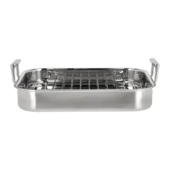Oven Dishes^Pillivuyt Somme oven pan with grid 32x26,5x5,5 cm, Stainless steel Silver-coloured