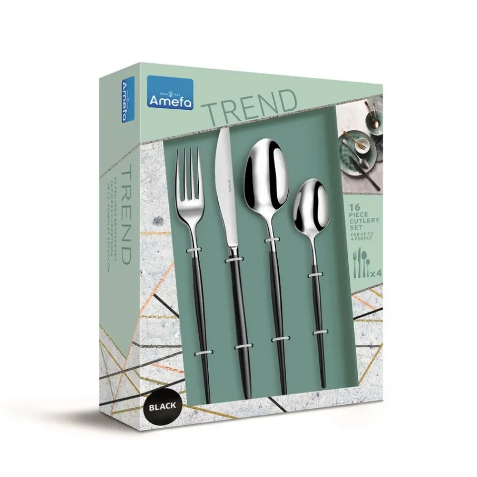 Cutlery Sets^Amefa Soprano cutlery set 16 pieces, Black