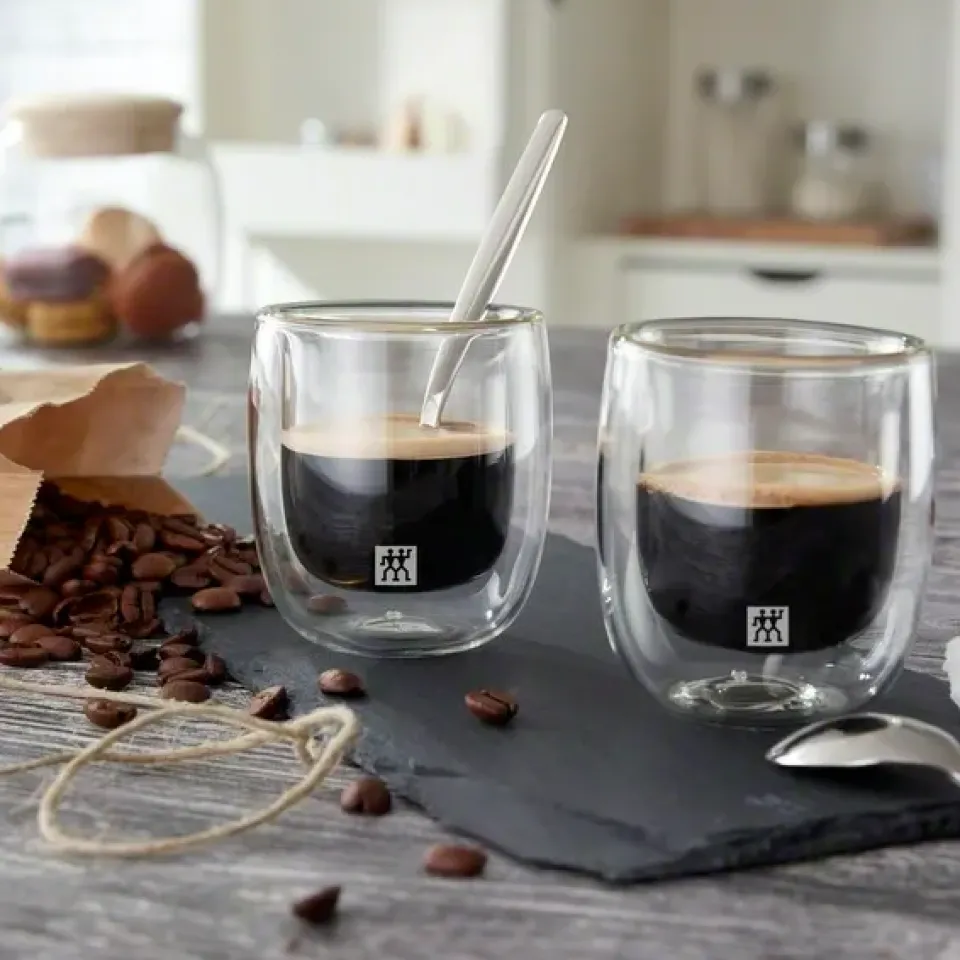 Hot Zwilling Sorrento espresso glass 2-pack, 2-pack Transparent