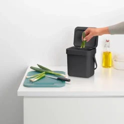 Indoor Recycling Bins^Brabantia Sort & Go waste bin 3 L, Grey