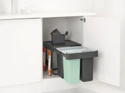 Indoor Recycling Bins^Brabantia Sort&Go Built-in Bins, 10+10+20 L, Dark Grey
